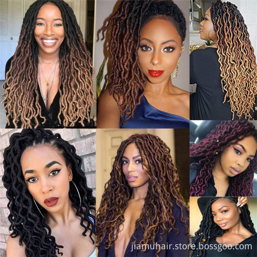 18 inch curly faux locs braiding hair extensions goddess locs crochet hair synthetic gypsy locs hair extensions braids